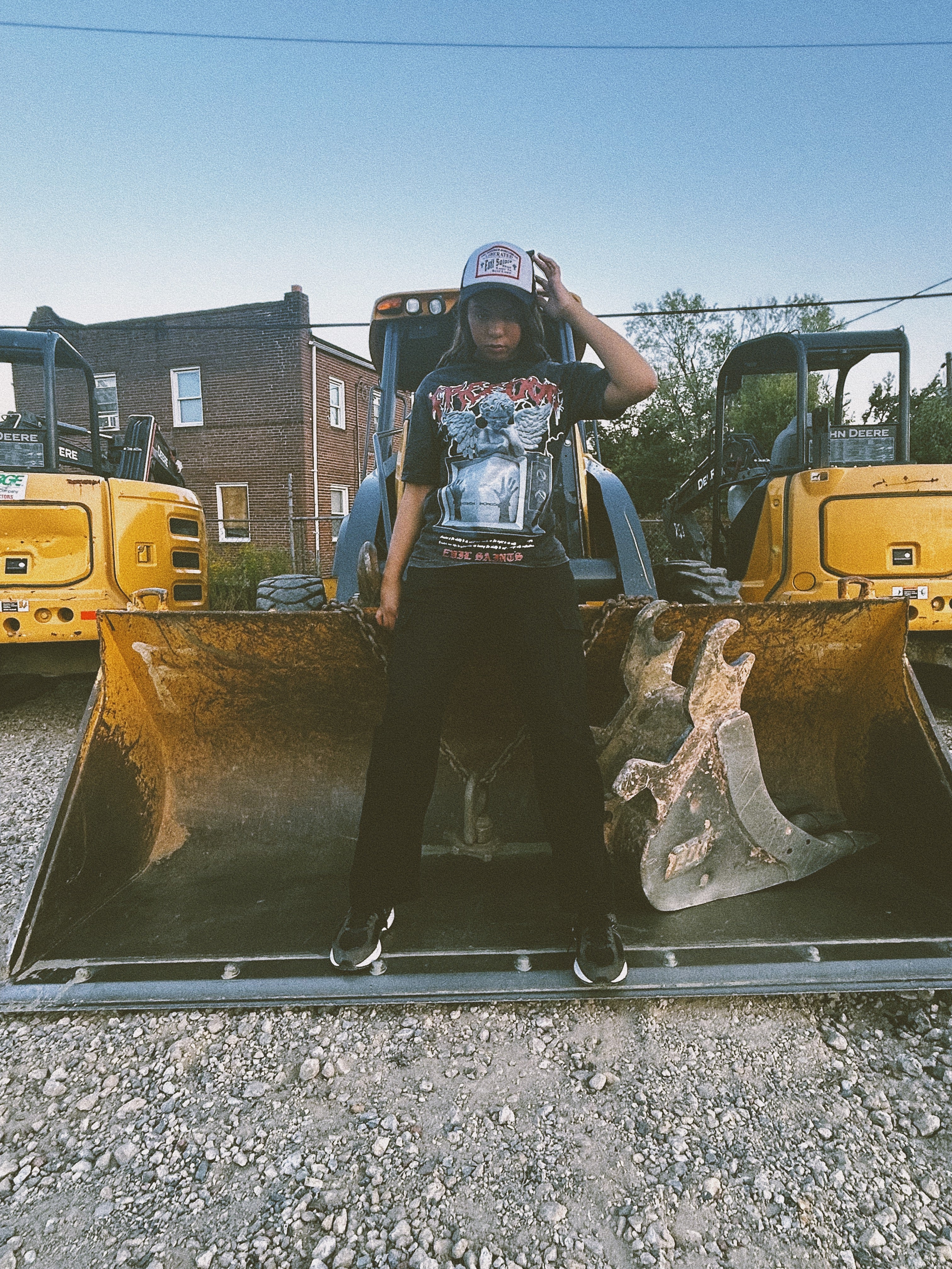 Black Acid Wash "Freedom" Tee