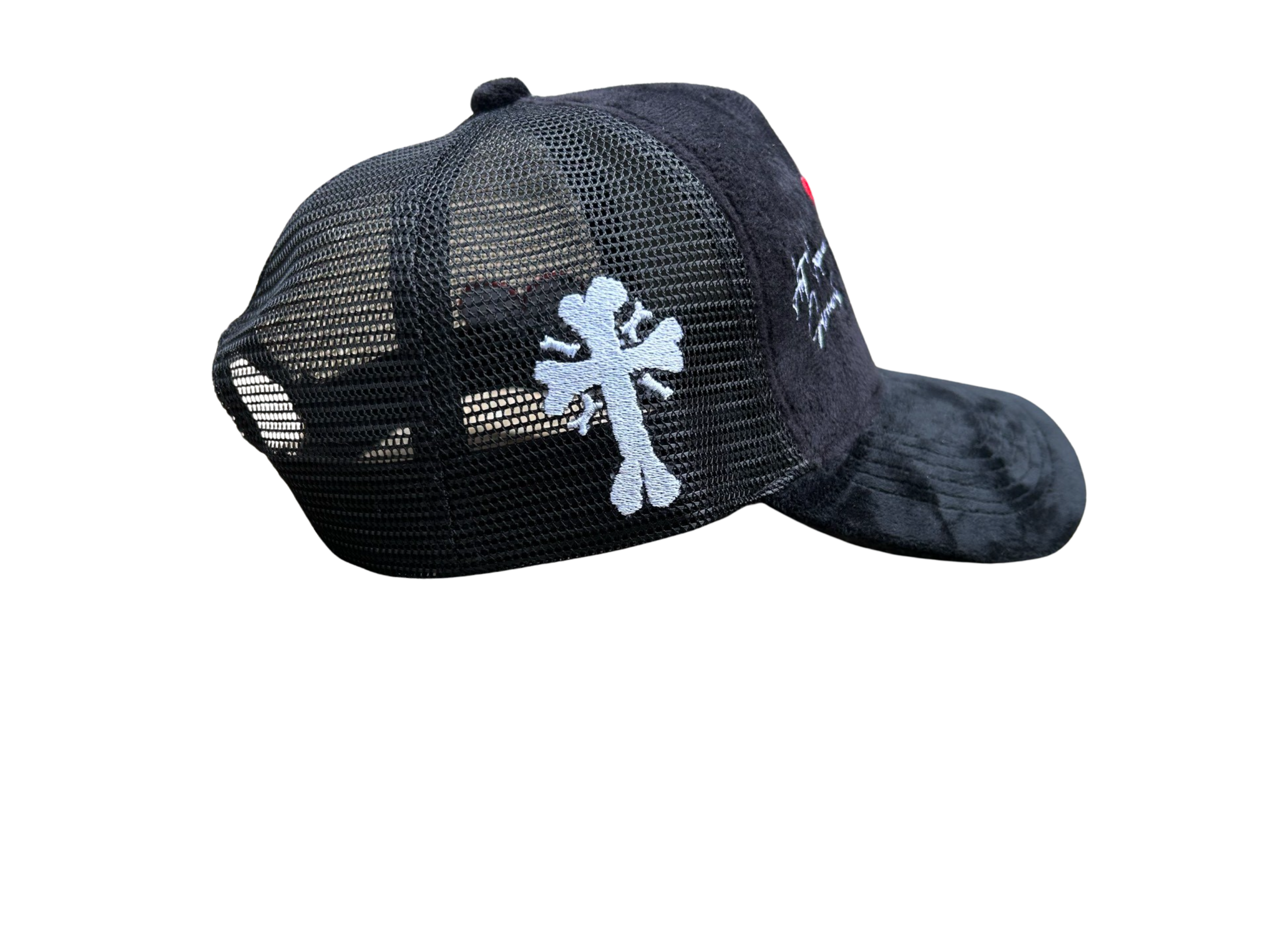 Black Bone Velvet Trucker Hat