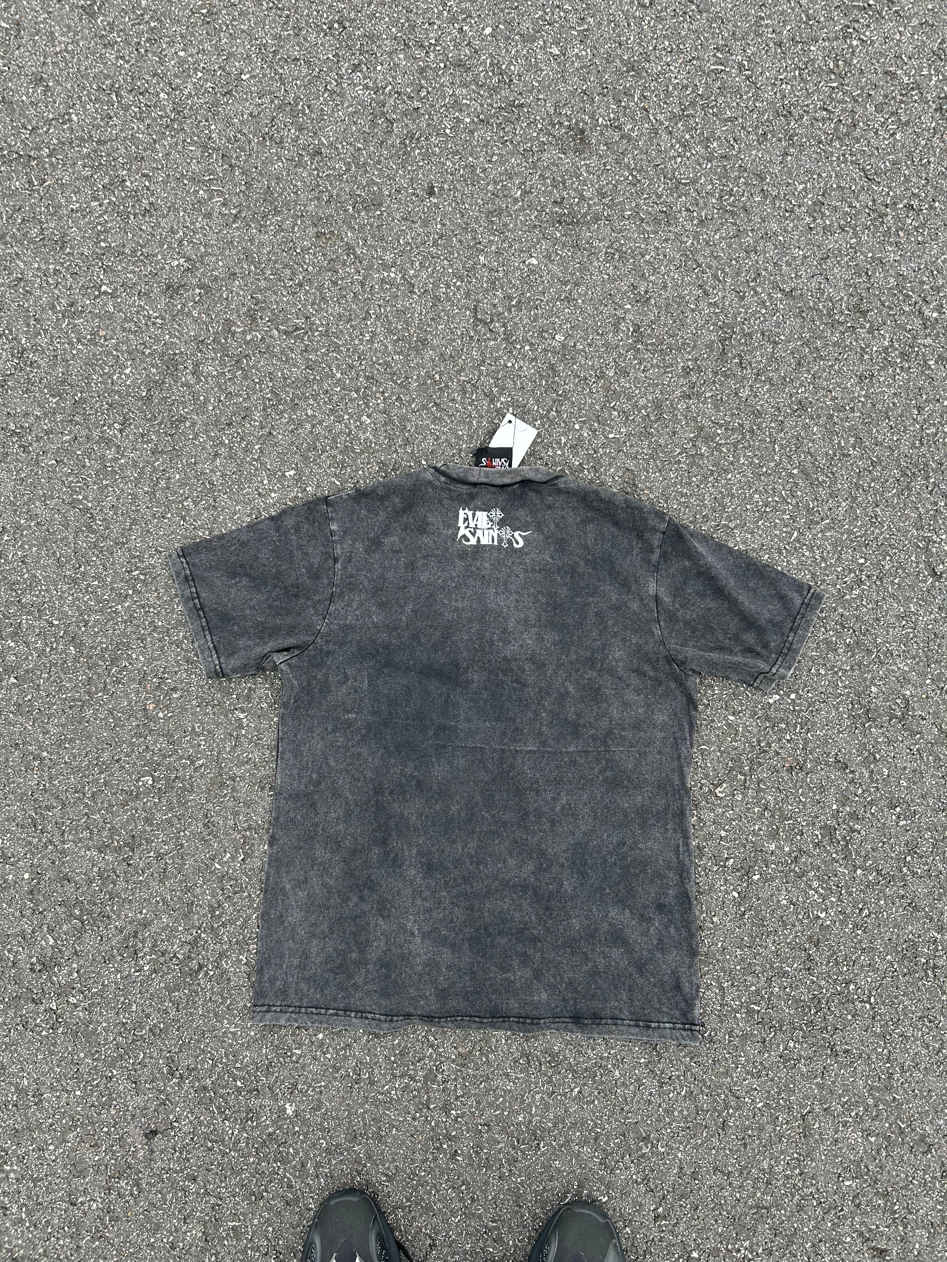 Black Acid Wash "Freedom" Tee